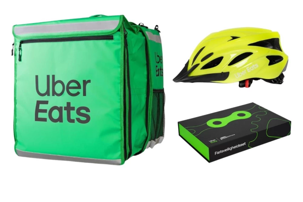 Telescopic Cubic Bag + Bicycle Safety Kit + Bicycle Helmet Uber Eats