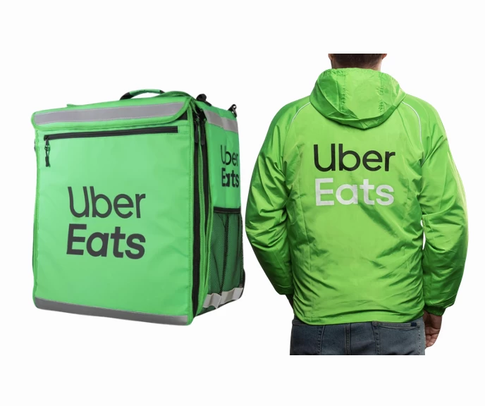 Uber Eats Mochila Cúbica Extensível + Casaco básico